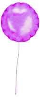 Élément de ballon feuille violet aquarelle peint à la main png