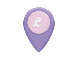 location mark with 3d vector icon cartoon minimal style