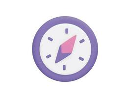 compass with 3d vector icon cartoon minimal style