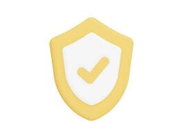 shield security safety and protection with 3d vector icon cartoon minimal style