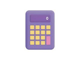 calculadora dispositivo matemático análisis financiero con icono de vector 3d estilo minimalista de dibujos animados