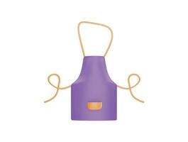 kitchen apron with 3d vector icon cartoon minimal style