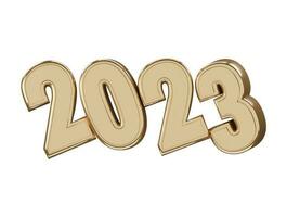 Realistic 3d rendering 2023 new year text effect vector