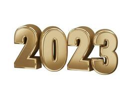 Realistic 3d rendering 2023 new year text effect vector