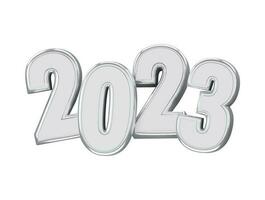 Realistic 3d rendering 2023 new year text effect vector