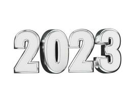 Realistic 3d rendering 2023 new year text effect vector