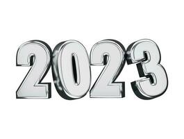 Realistic 3d rendering 2023 new year text effect vector