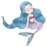 Aquarell süße Meerjungfrau Clipart, png