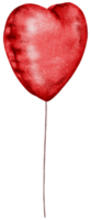 Aquarell rotes Folienballonelement handbemalt png