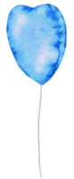 elemento de balão de folha azul aquarela pintado à mão png