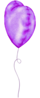 Watercolor Violet Foil Balloon element hand painted png