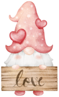 Valentine's Gnomes watercolor clipart png