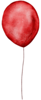 elemento de globo de lámina roja acuarela pintado a mano png