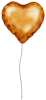 waterverf goud folie ballon element hand- geschilderd png