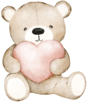 Valentine Teddy Bear watercolor element png