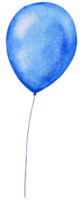 elemento de balão de folha azul aquarela pintado à mão png
