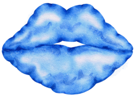 aquarell blaues folienballonelement handbemalt png