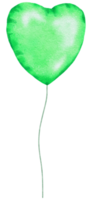 Watercolor Green Foil Balloon element hand painted png