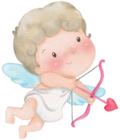 Watercolor Valentine's Day Cupid cartoon cute png