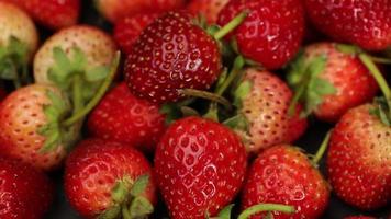 Ripe strawberries are red in color with a sweet and sour taste. video