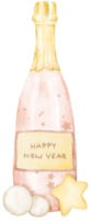 Watercolor Happy New Year Clipart Element png