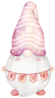 Valentine's Gnomes watercolor clipart png