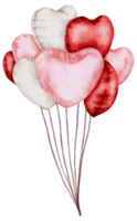 Watercolor Red Foil Balloon element hand painted png