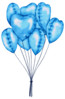 Watercolor Blue Foil Balloon element hand painted