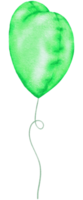 Watercolor Green Foil Balloon element hand painted