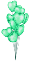 Watercolor Green Foil Balloon element hand painted