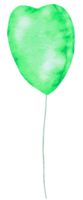 elemento de balão de folha verde aquarela pintado à mão png