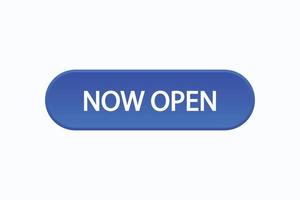 Basic RGBnow open button vectors.sign label speech bubble now open vector