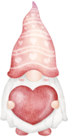 clipart de acuarela de gnomos de san valentín png