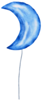 vattenfärg blå folie ballong element hand målad png