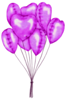 Watercolor Violet Foil Balloon element hand painted png