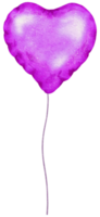 elemento de balão de folha violeta aquarela pintado à mão png