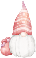 Valentine's Gnomes watercolor clipart png