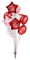 Watercolor Red Foil Balloon element hand painted png