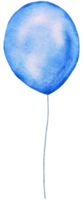 Watercolor Blue Foil Balloon element hand painted png