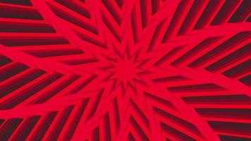 Red bold spin octagonal star simple flat geometric on dark grey black background loop. video
