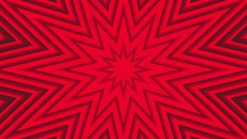 Red bold octagonal star simple flat geometric on dark grey black background loop. Starry radio waves endless creative animation. Stars seamless motion graphic backdrop. Astra radar sonar rings design. video