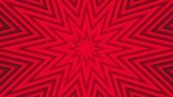 Red bold octagonal star simple flat geometric on dark grey black background loop. Starry radio waves endless creative animation. Stars seamless motion graphic backdrop. Astra radar sonar rings design. video