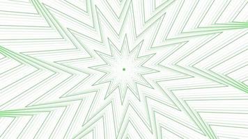 Green slim spin octagonal star simple flat geometric on white background loop. video