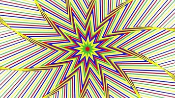Color spin octagonal star simple flat geometric on white background loop. video