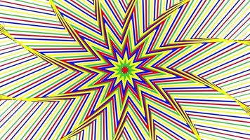 Color spin octagonal star simple flat geometric on white background loop. video