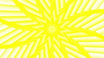 Yellow bold spin octagonal star simple flat geometric on white background loop. video