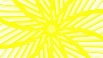 Yellow bold spin octagonal star simple flat geometric on white background loop. video