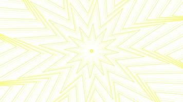 Yellow slim spin octagonal star simple flat geometric on white background loop. video