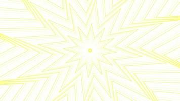 Yellow slim spin octagonal star simple flat geometric on white background loop. video