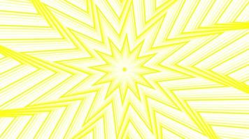 Yellow spin octagonal star simple flat geometric on white background loop. video